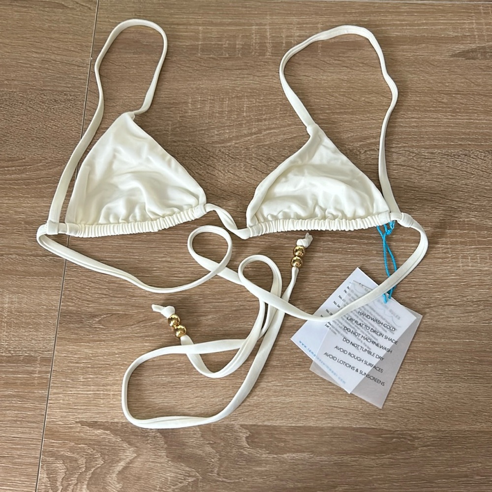 La maree cream bikini top